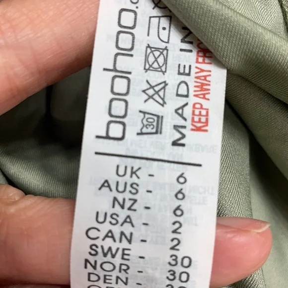 Boohoo night Rira strappy top detail olive green hot hot dress #A - Picture 9 of 10